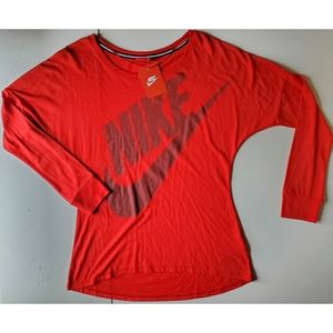 Nike NWT Red Long Sleeve Top Tee Shirt